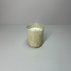 Small White Feather Candle1